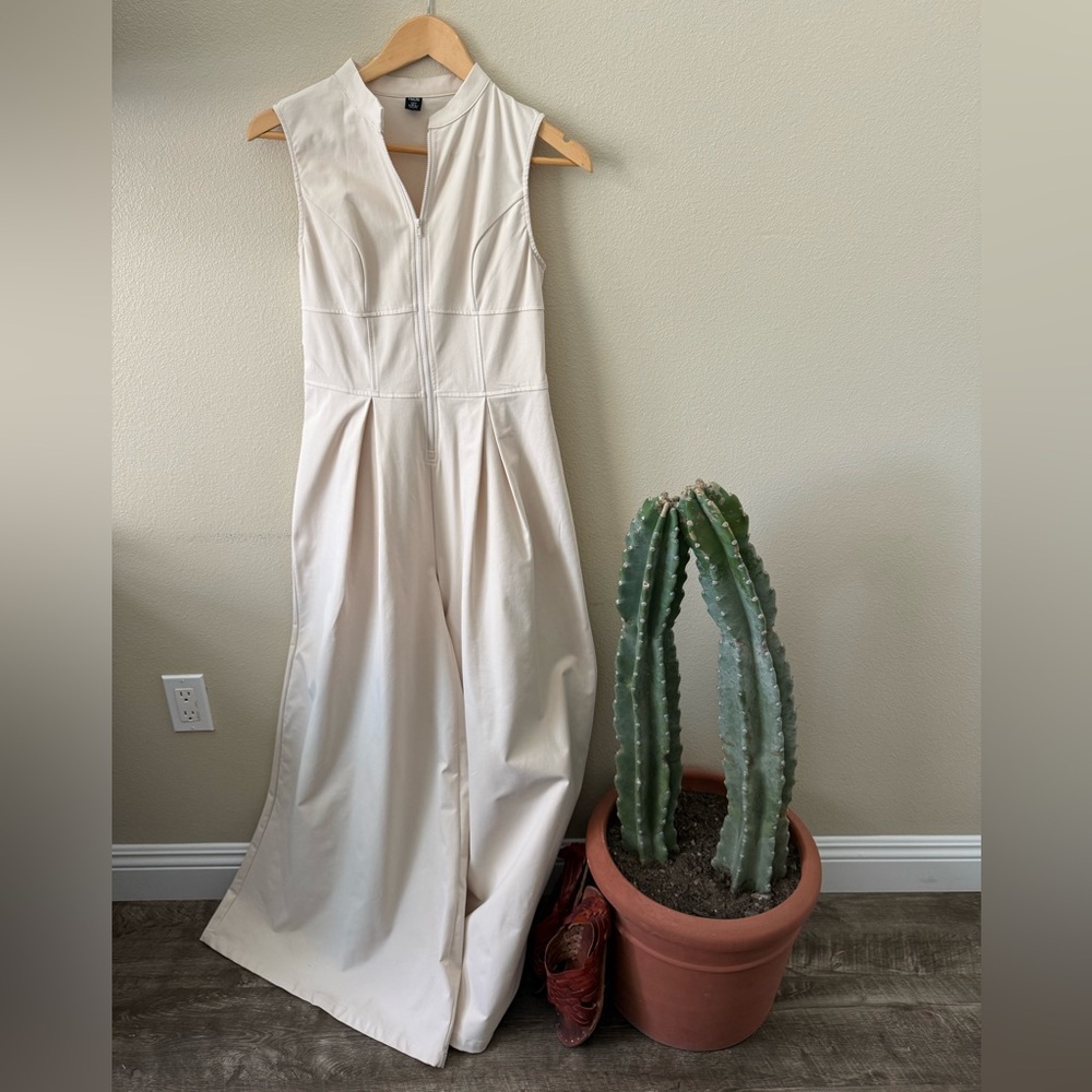 SHEIN Cream VERY wide leg jumpsuit